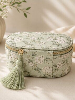 Floral Travel Jewelry Organizer Case